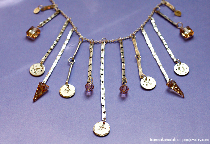 Stamped Aluminum Wire Necklace Three