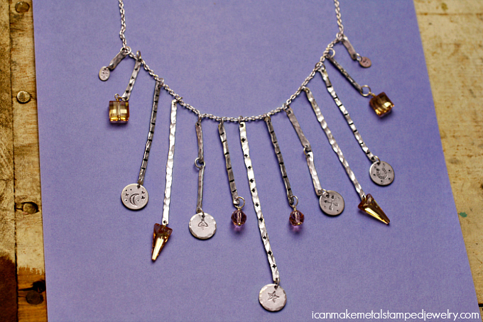 Stamped Aluminum Wire Necklace Beauty Two