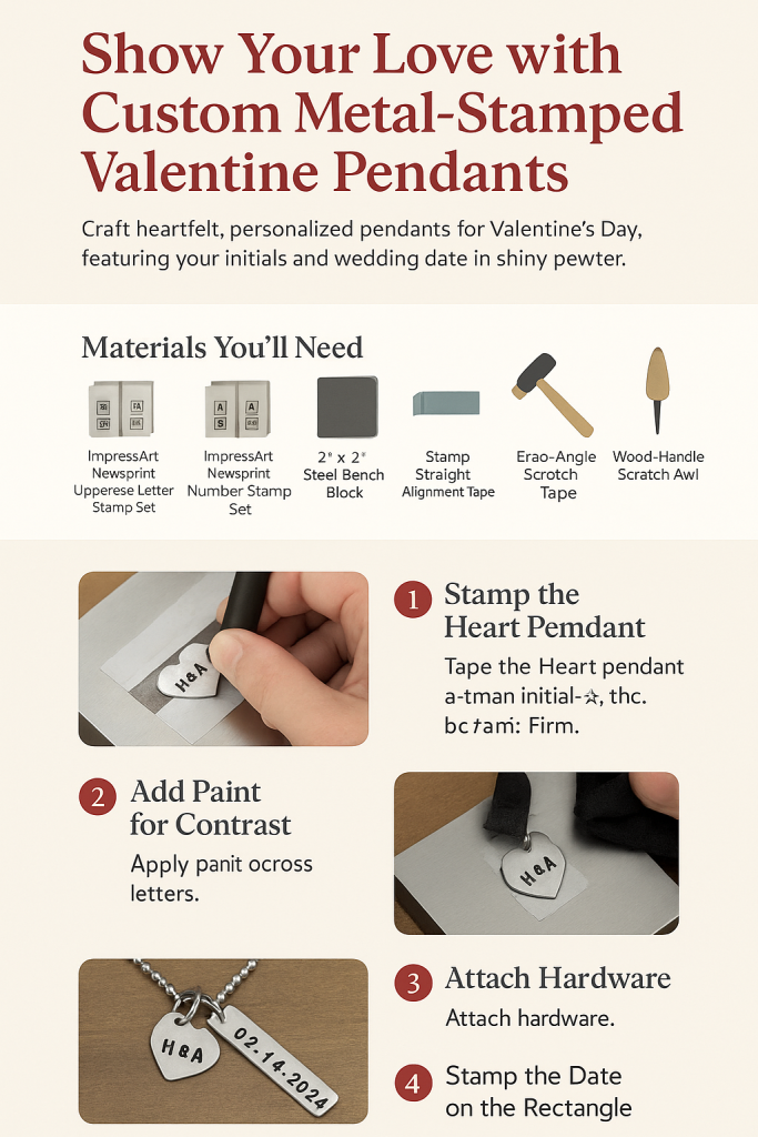 Show Your Love with Custom Metal‑Stamped Valentine Pendants
